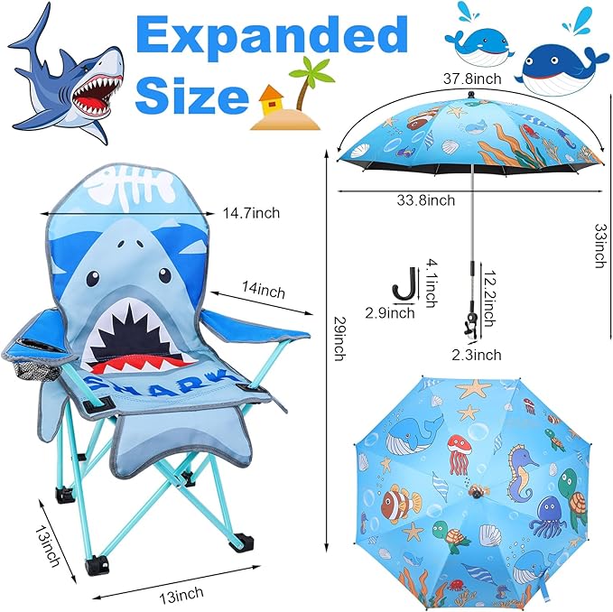 KABOER Kids Outdoor Folding Lawn and Camping Chair with Cup Holder and Carrying Bag, Children's Camping Chairs