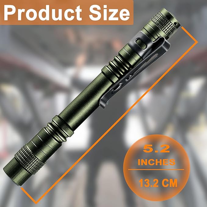 Beieverluck 10 Pack Mini LED Flashlight with Clip, 200 Lumens, Adjustable Focus, Water-Resistant, Perfect for Camping, Outdoor, Emergency Use