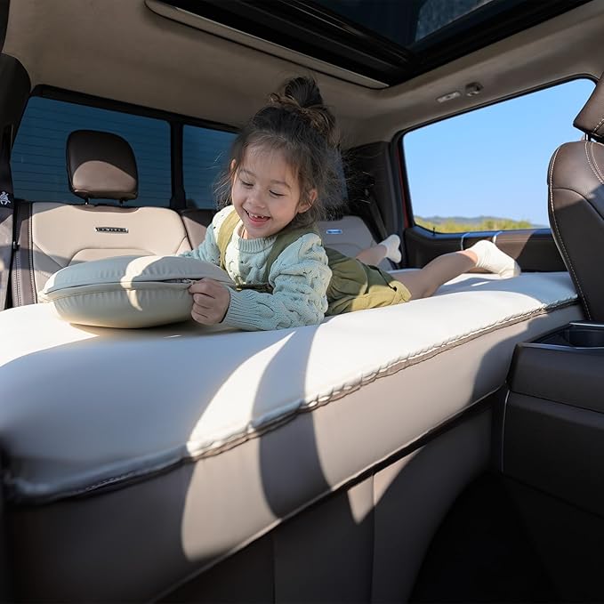 Havnby Pickup Cabin Mattress for Tundra & Tacoma, TPU Air Foam Sleeping Pad, Back Seat Inflatable Camping Bed with Rechargeable Pump, SnugNest for Toyota Pickups