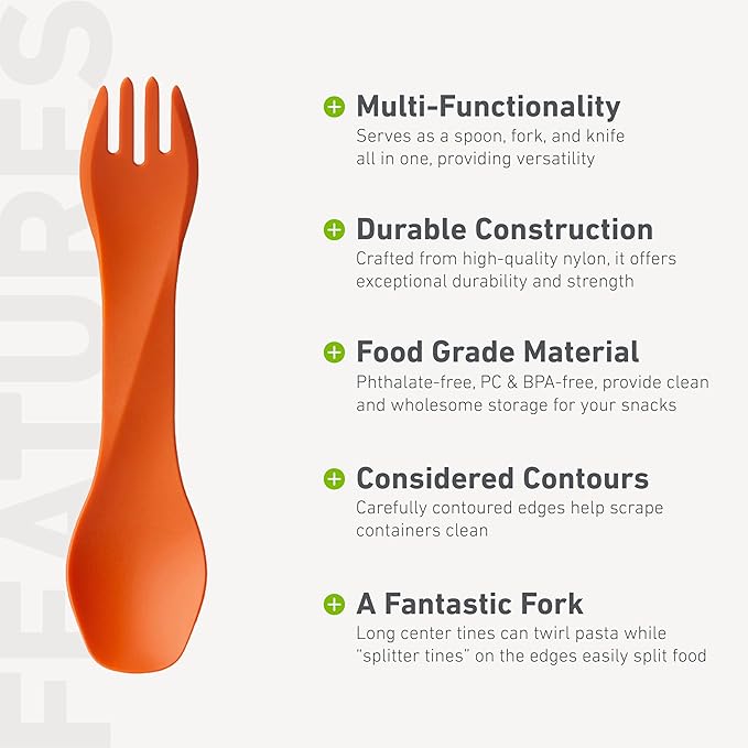 humangear GoBites Uno Mini 3-Pack - Travel & Camping Utensils - Portable & Compact Dining Ware - Food-Safe Material - Red/Gray/Orange, Uno Mini 3-Pack