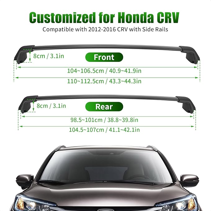 Roof Rack Cross Bars for Honda CRV 2012 2013 2014 2015 2016, 150lbs Capacity Aluminum Roof Racks Rooftop Luggage Rack Cargo Carrier Cargo Bars for Canoe Bike Kayak Snowboard Skiboard