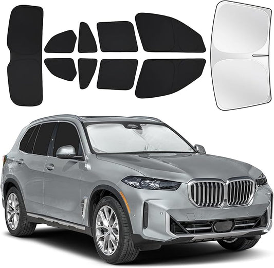 for BMW x5 2019-2025 Car Window Shades, 10pcs Privacy Sun Shade Set for Front Windshield Side and Rear Windows, Full Window Covers Keeps Vehicle Cool for Camping Napping