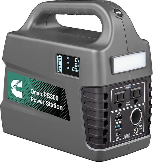 Cummins 296Wh 600 Peak Watt Portable Power Station and Solar Generator, Pure Sine Wave AC Outlet, Backup Lithium Battery for Camping, Home, Travel, Indoor/Outdoor Use (Solar Panel Not Included)