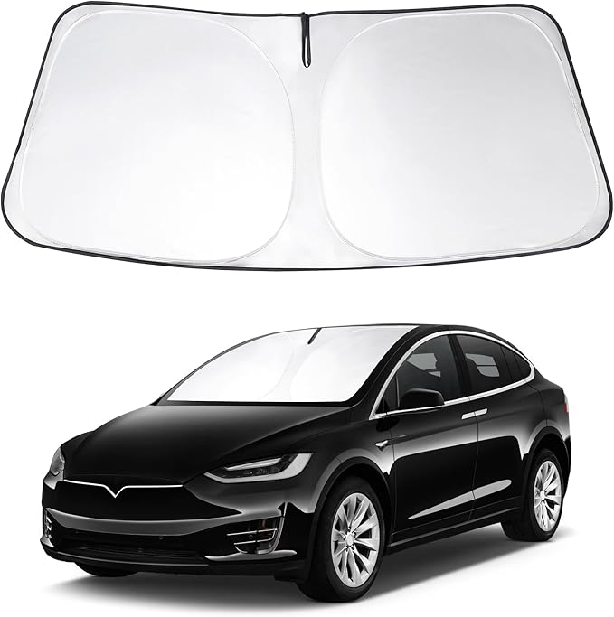 Windshield Sun Shade Custom Fit 2016-2023 2024 2025 2026 TES-la Model X Accessories Foldable Sunshade Front Window Covers Sun Visor Protector Keep Car Cooler