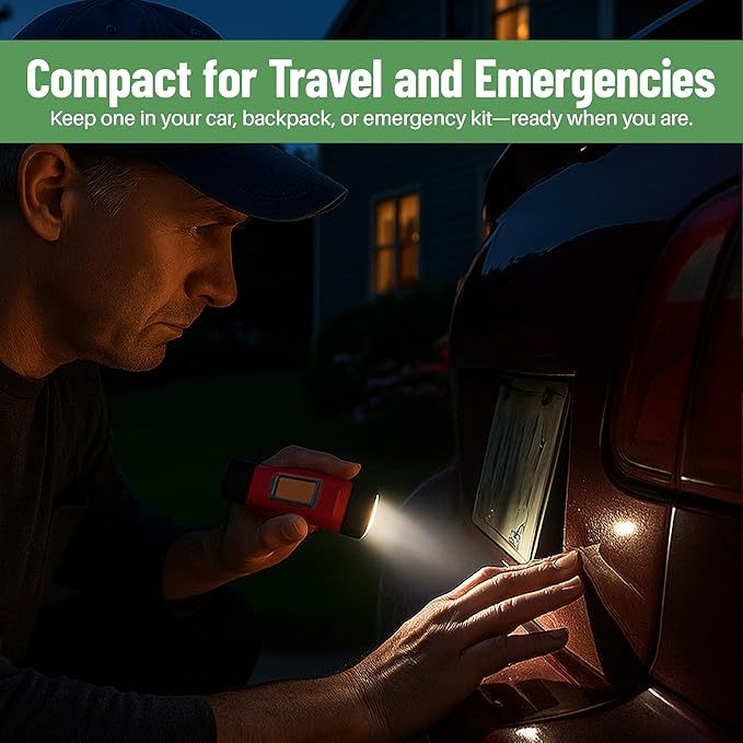 Evelots Hand Crank Solar Powered Flashlights ( 4 Pack ) Rechargeable Emergency Survival Flashlight for Camping , Car - Easy 3 LED Bright Light for Hiking , Outdoor Sports , Home Power Outage