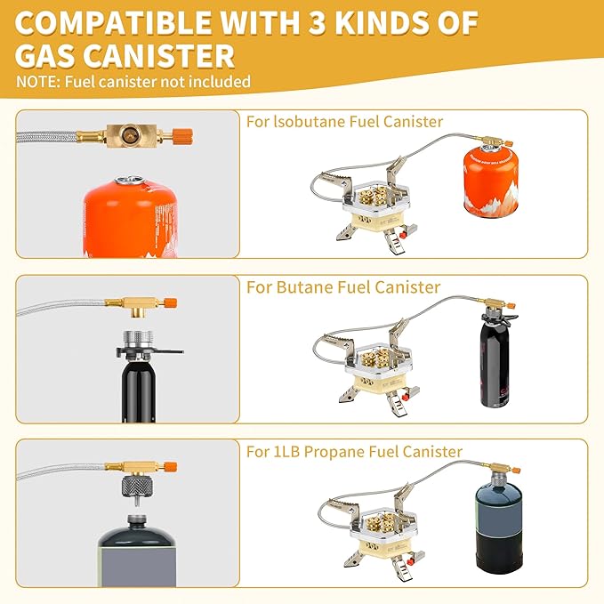 11800W Portable Windproof Camping Stove Lightweight Camp Stove Collapsible Backpacking Stove with EVA Box for Outdoor Camping Cooking Hiking and Picnic, white