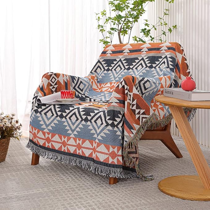 Lqprom Boho Southwest Throw Blankets Aztec Southwest Throws Cover Outdoor Camping Picnic Tent Beach Travel 63"x87"