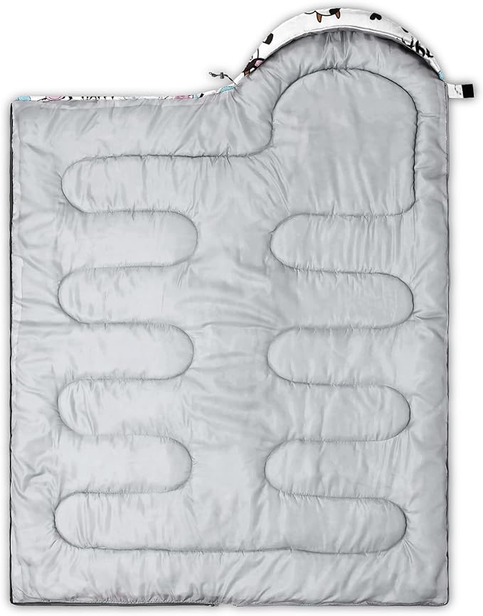 QOOMO Axolotl Cute Camping Sleeping Bags,3 Season Warm & Cool Weather,Lightweight,Waterproof Sleeping Bags for Adults & Kids,Traveling,and Outdoors