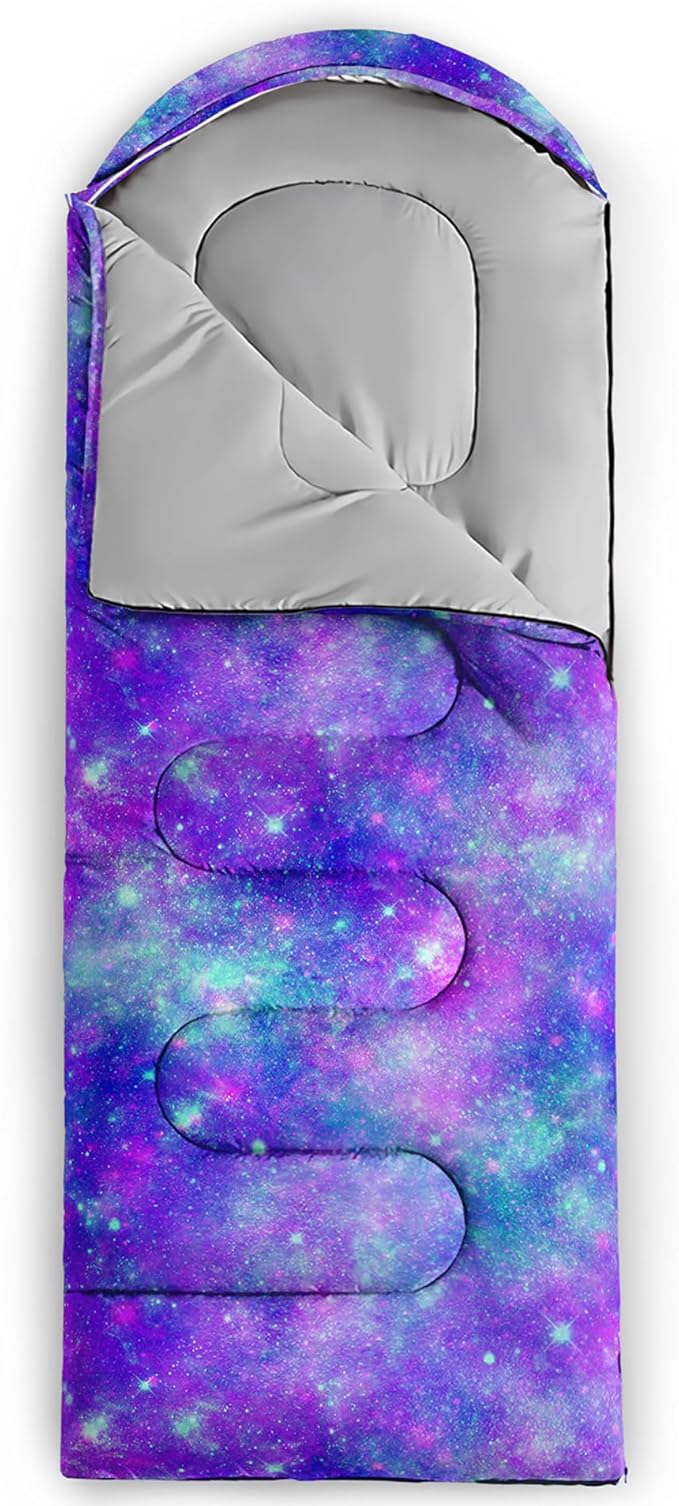 QOOMO Axolotl Cute Camping Sleeping Bags,3 Season Warm & Cool Weather,Lightweight,Waterproof Sleeping Bags for Adults & Kids,Traveling,and Outdoors