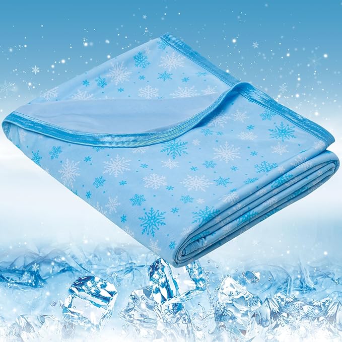 OIGAE Cooling Blanket for Hot Sleepers - Soft & Lightweight Summer Cold Blanket for Night Sweats | Perfect for Bed, Couch, Sofa (Blue, King 90" x 108")