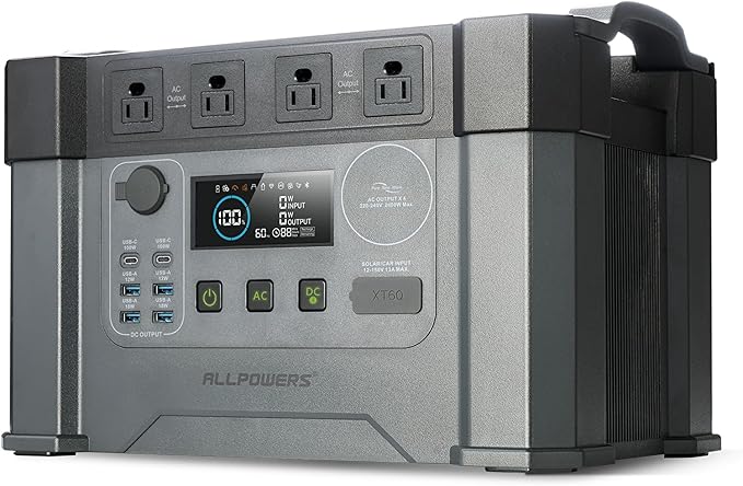 ALLPOWERS S2000 PRO 2400W(4000W peak)/1451Wh portable power station,4x2400W AC Outlets,solar generator,MPPT 1000W Max,UPS<15ms,electric generator for Home Backup,RV,Camping or Outdoor Use