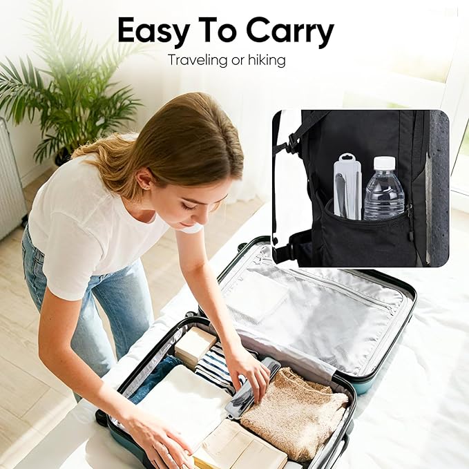 Travel Camping Utensils with Case, 6 Pcs Reusable Stainless Steel Silverware Cutlery Set, Spoon, Fork, Knife + Straw/Brush Kit for Camping, Travel, Office, Lunch Box, Eco On-the-Go (black)