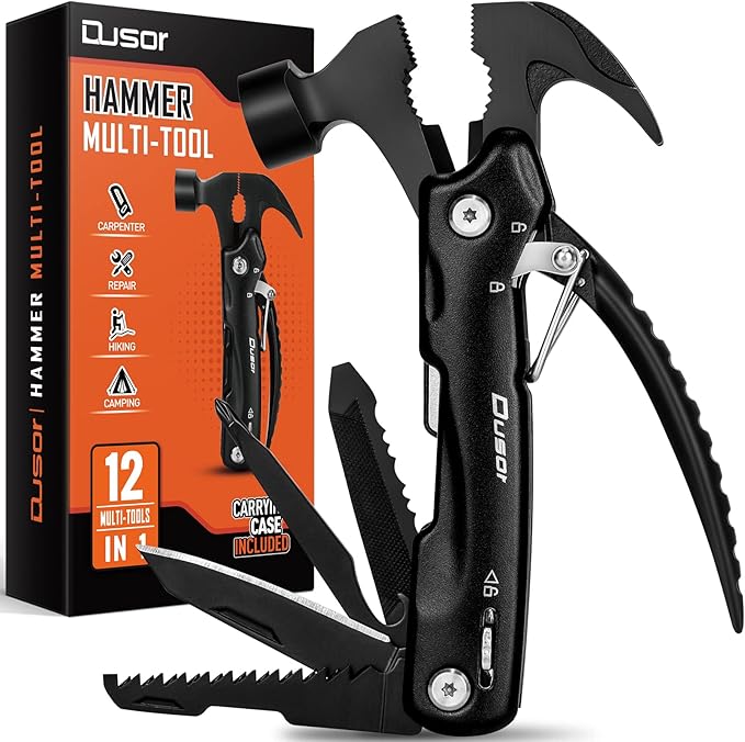 Gifts for Men 12 in 1 Hammer Multitool, Father' s Day Gifts from Daughter, Hunting Anniversary Birthday Gifts for Men Who Wants Nothing, Camping Essentials Survival Gear, Cool Gadgets for Husband