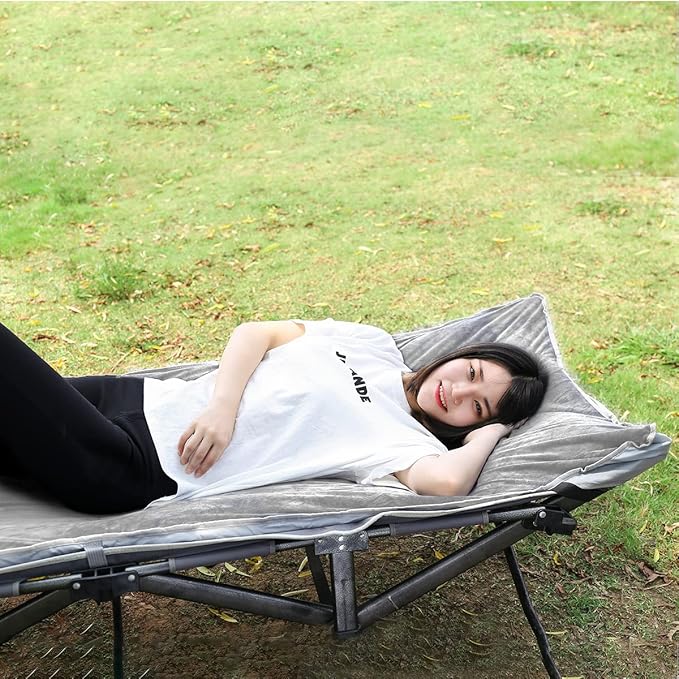 Sleeping Cot Pads (75" x 28") with Elastic Straps Portable for Outdoor & Hiking, Cotton Soft Thick Camping Cot Pad, Non-Slip Camping Mattress Pad for Camp Cot/Rv Bunk/Narrow Twin Beds