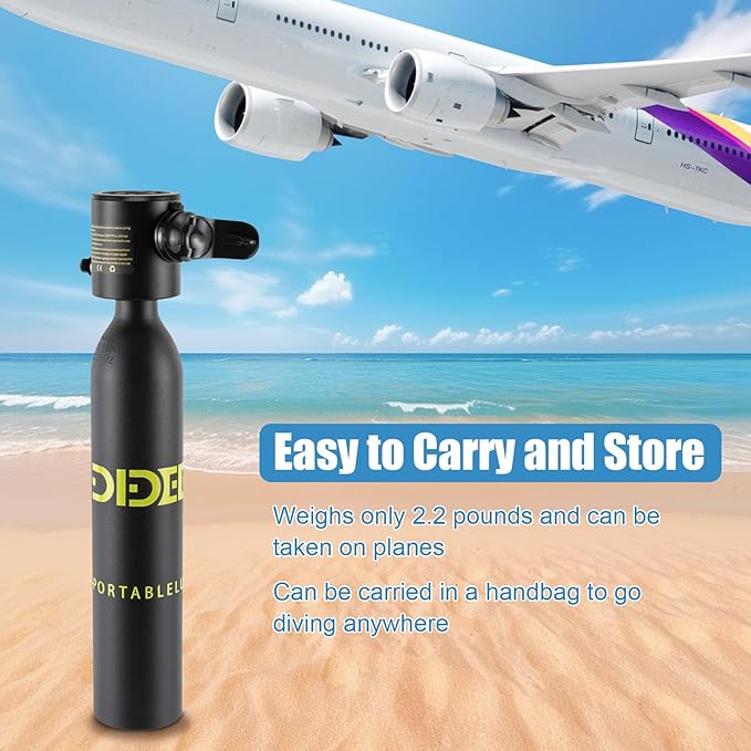 Mini Scuba Tank, 0.5L/1L Mini Diving Tank 5-10/15-20 Minutes Underwater Breath Device Portable Diving Oxygen Tank Kit, Portable Lung Tank for Emergency Rescue Underwater Exploration
