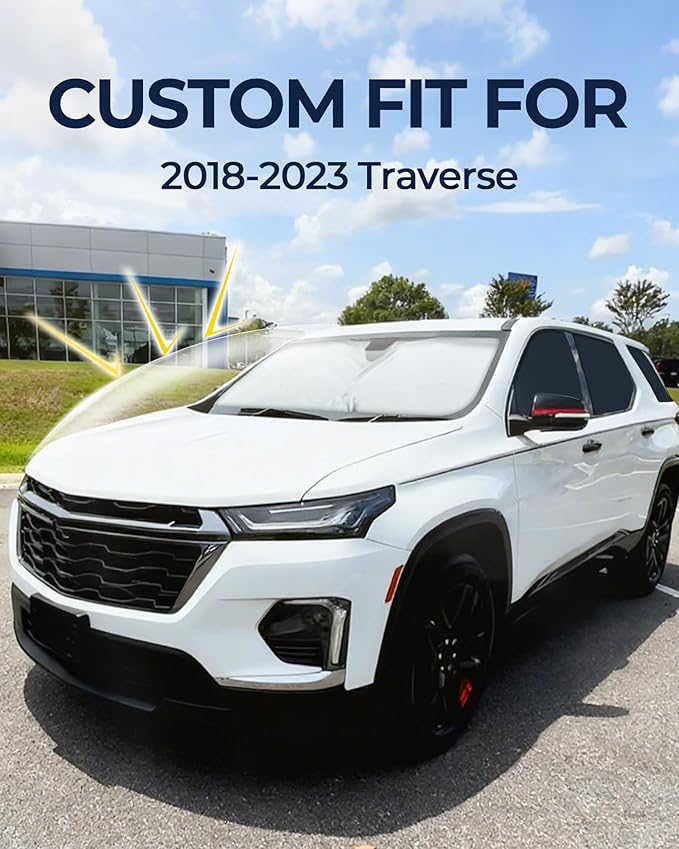 for Chevrolet Traverse 2018-2023 Car Window Shades, 8pcs Privacy Sun Shade Set for Front Windshield Side and Rear Windows, Full Window Covers Keeps Vehicle Cool for Camping Napping