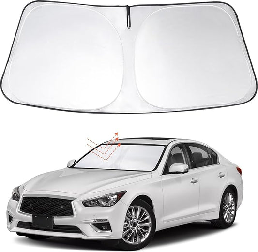 Windshield Sun Shade Custom Fit 2014-2022 2023 2024 Infiniti Q50 Accessories Foldable Sunshade Sun Blocker Front Window Shades Covers Keep Car Cooler