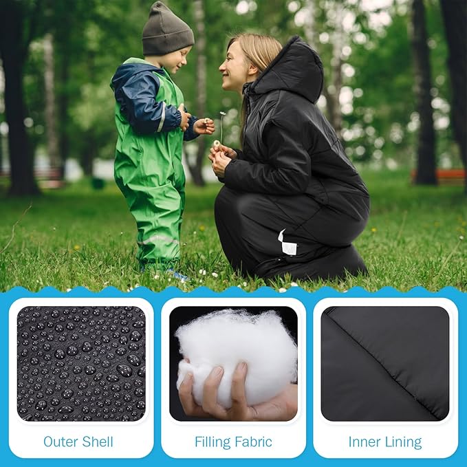 Macarrie Winter Wearable Sleeping Bag for Adults with Hood 74 Inch Long 0 Degree Cold Weather Insulated Weather Sleeping Bag for Extreme Cold Camping Hiking Stadium