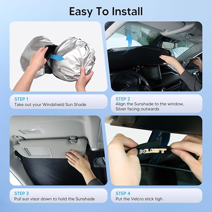 KUST Windshield Sun Shade for Ford Taurus 2013 2014 2015 2016 2017 2018 2019 Accessories Custom Fit Sunshade Sun Visor Protector Foldable Blocks UV Rays Keep Your Car Cooler