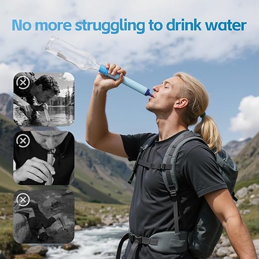 2 Pcs Water Filter Coupling Compatible with LifeStraw, Easy Drinking & Sharing, Unique Thread Fits 28mm Water Bottles & Bags, Portable Adapter Kit for Water Filtration System, Hiking Gear