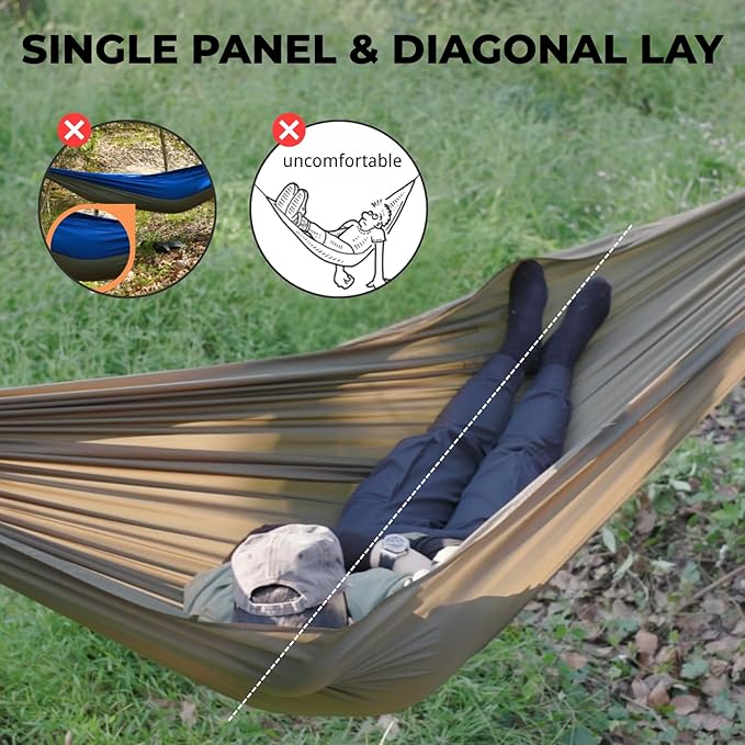 Onewind 11ft Ultralight Camping Hammock, Portable Hammock, 40D 1.7oz Nylon Ripstop with 2 * 12Ft Tree Straps for Camping Hiking Backpacking, 11' x 55" OD Green