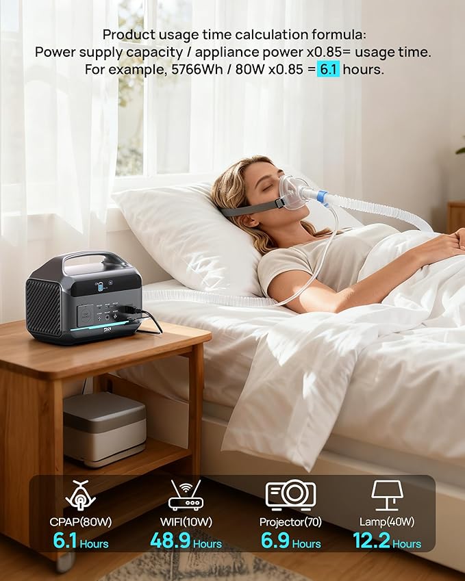 DaranEner Portable Power Station 600W(1200W Peak), 576Wh Solar Generator, LiFePO4 Battery 1.5Hour Fast Charging, Power Bank for Home & Emergency Backup, Hurricane, CPAP (Solar Optional)