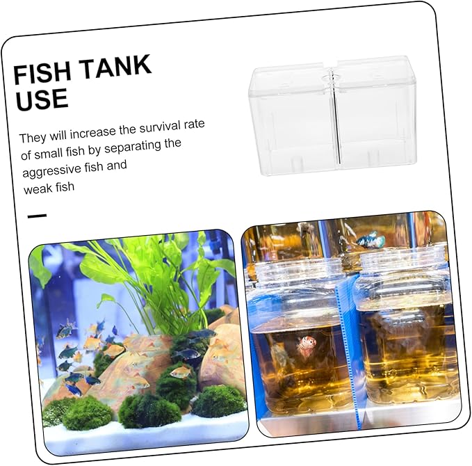 Yardwe Acrylic Betta Fish Breeding Box Incubator Fish Rearing Isolation Tank for Safe Hatching and Enhanced Survival Rate of Fry Acrylic Material Oxygen-Enhancing Design
