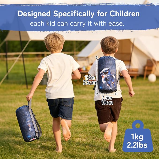 tuphen Kids Sleeping Bag - 50-77℉ 3-Season Waterproof Sleeping Bag for Boys & Girls, Lightweight 2.2 lbs Camping Gear with Compression Bag Ideal for Camping, Hiking, Indoor