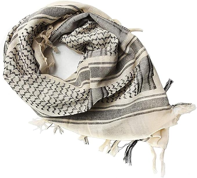 Luxns Military Shemagh Tactical Desert Scarf / 100% Cotton Keffiyeh Scarf Wrap for Men And Women