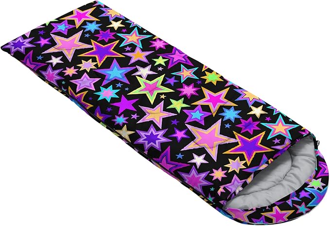 QOOMO Axolotl Cute Camping Sleeping Bags,3 Season Warm & Cool Weather,Lightweight,Waterproof Sleeping Bags for Adults & Kids,Traveling,and Outdoors