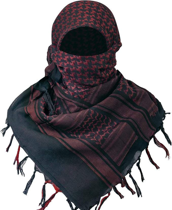 Aonal Military Shemagh Tactical Desert Scarf, 100% Cotton Keffiyeh Neck Head Scarf Wrap for Men Women