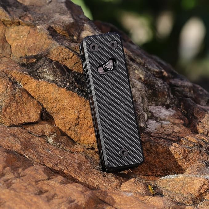 Roxon KS2E Noir Elite D2 Blade 13 in 1 Mini Multi Tool function pocket knife with big scissor, G10 handle and Pocket clip, good for Camping/Backpacking/Emergencies/EDC Multitool (D2 Steel Blade)