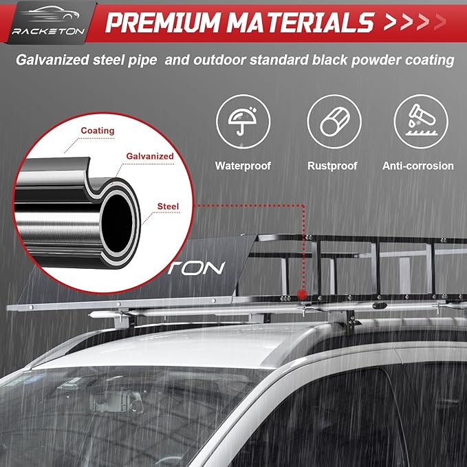 74”x45”x8” Roof Cargo Rack for SUV Car Trucks,Heavy Duty Cargo Basket Anti-Rust Top Luggage Rack