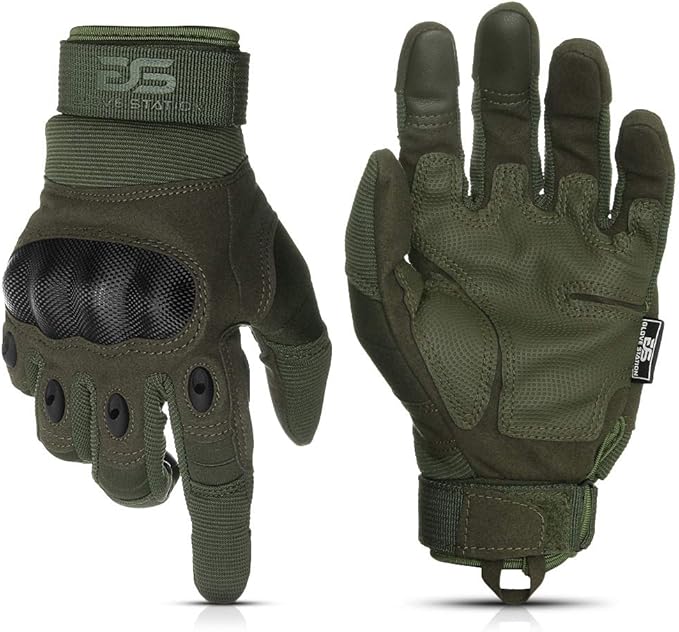 Glove Station Tactical Gloves for Men – Touchscreen Utility Gear with Hard Knuckle Protection Used in Motorcycle, Airsoft, Combat, Police, Shooting & Outdoor Work Green - Hard Knuckle XX-Large
