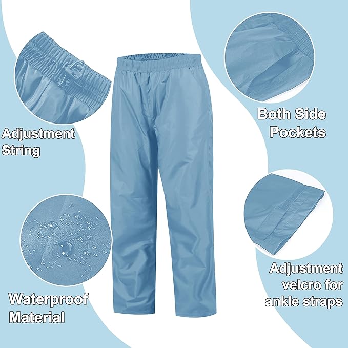 SWISSWELL Kids Rain Gear Boys Girls Youth Waterproof Rain Suit Breathable Reflective Raincoat and Pants