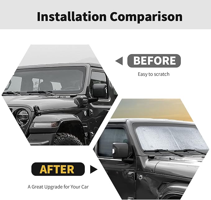 Windshield Sunshade Sun Shade Heat Shield Window Sun Visor Mat for Jeep Wrangler JL 2 Door 2018-2024,6PCS