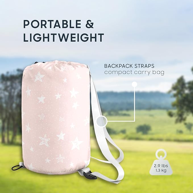Wake In Cloud - Star Kids Sleeping Bag for Boys Girls Toddlers, Camping in Warm Cold Weather, Backpacking Lightweight Compact Outdoor Liner for 3 Seasons Summer Spring Fall