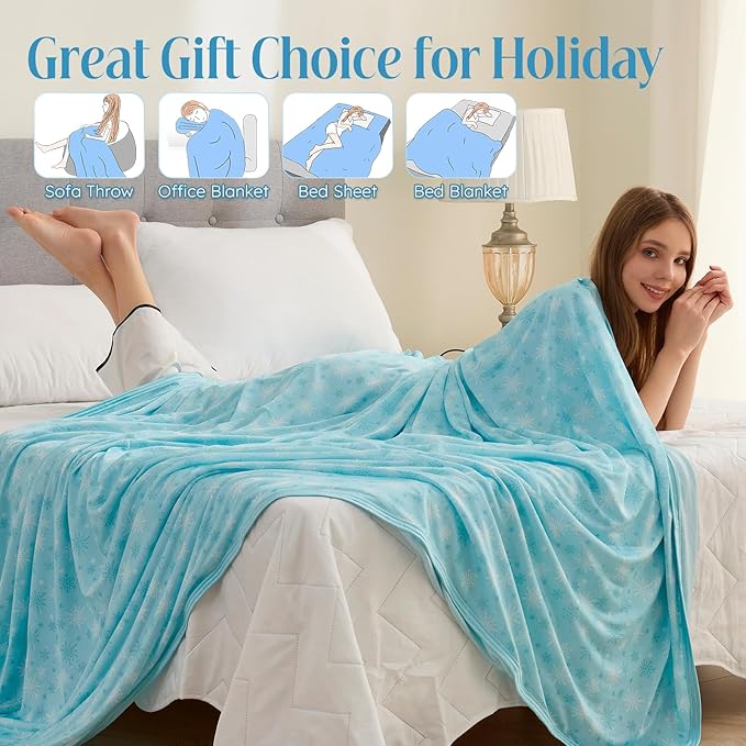 OIGAE Cooling Blanket for Hot Sleepers - Soft & Lightweight Summer Cold Blanket for Night Sweats | Perfect for Bed, Couch, Sofa (Green, King 90" x 108")