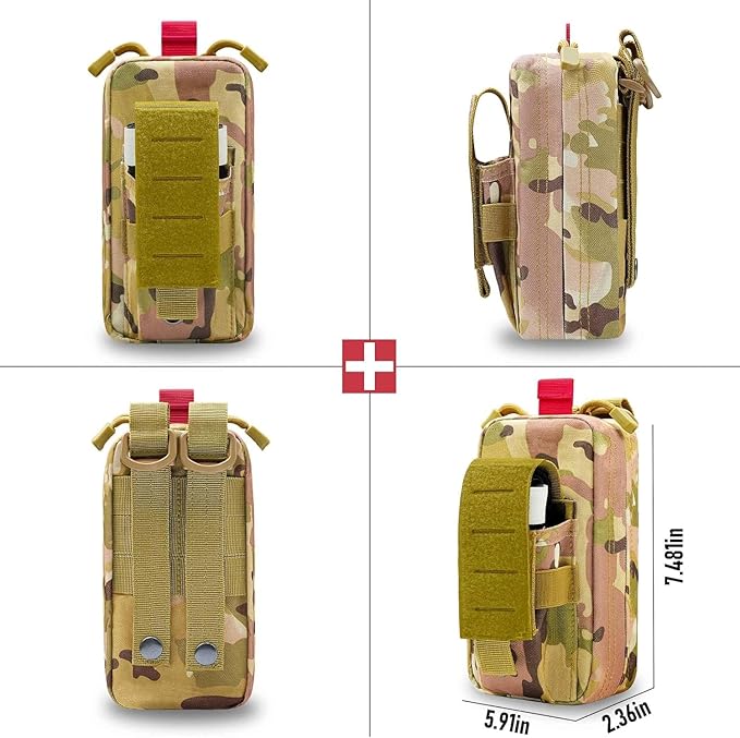 Tactical Ifak Trauma Kit Emergency First Aid Stop The Bleed Ifak Refill, Ifak Med Kit Trauma Refill Military Medical Supplies Kit Pack for Duty Belt