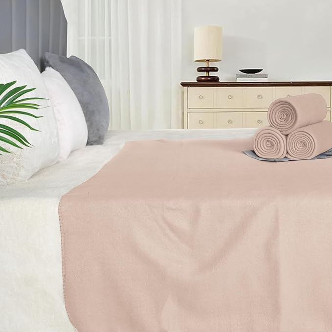 ZYFZCYBL Fleece Throw Blanket Blankets Bulk 6 Pack Soft Lightweight for Cozy Polar Fleece 50 x 60 Solid Pet-Friendly Colorful Bed Sofa Couch Fleece Fabric Travel Wedding Gift（Taupe）
