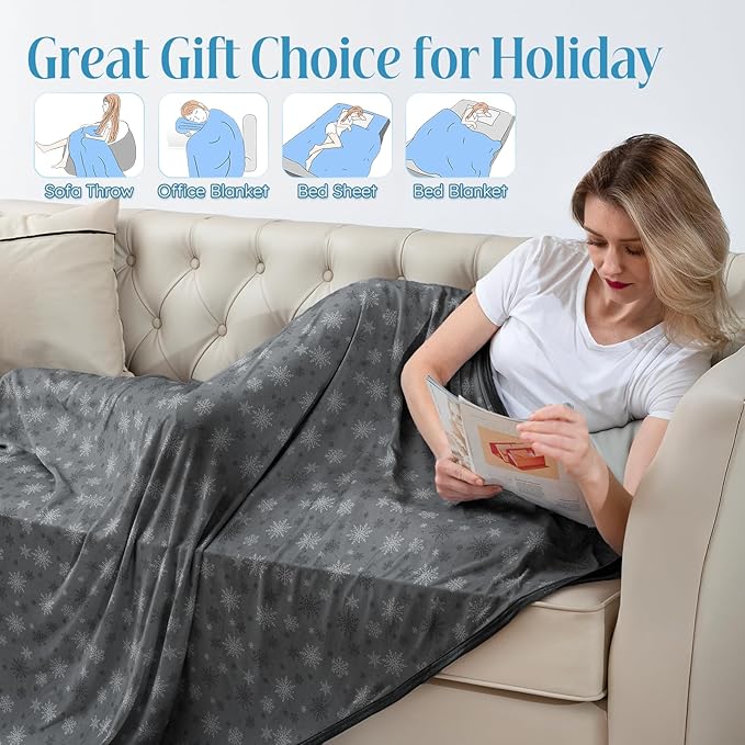OIGAE Cooling Blanket for Hot Sleepers - Soft & Lightweight Summer Cold Blanket for Night Sweats | Perfect for Bed, Couch, Sofa (Black, King 90" x 108")