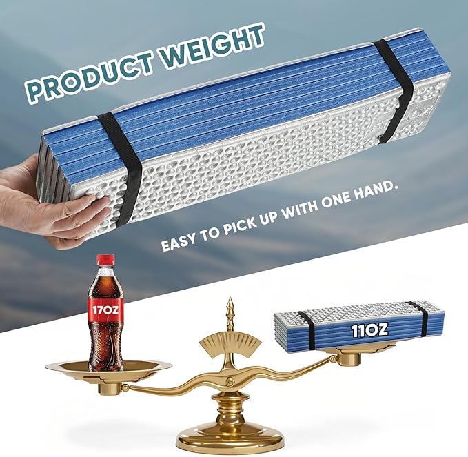Ultralight Foam Sleeping Pad, Waterproof Closed Cell Foam Pad for Superior Insulation, Folding Sleeping Mat for Compact Storage, Foldable and Portable for Hiking and Camping