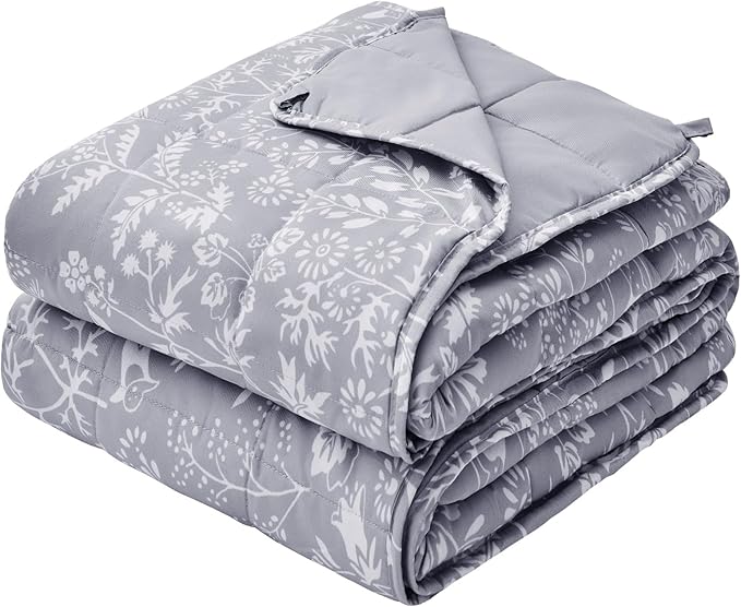 yescool Weighted Blanket for Adults (20 lbs, 60” x 80”, Pearl Grey) Cooling Heavy Blanket for Sleeping Perfect for 190-210 lbs, Queen Size Breathable Blanket with Premium Glass Bead, Machine Washable