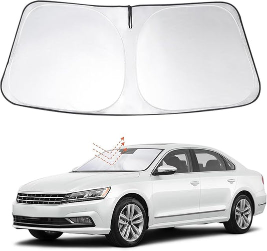 Windshield Sun Shade Custom Fit 2012-2020 2021 2022 Volkswagen VW Passat Accessories Foldable Sunshade Sun Blocker Front Window Shades Covers Keep Car Cooler