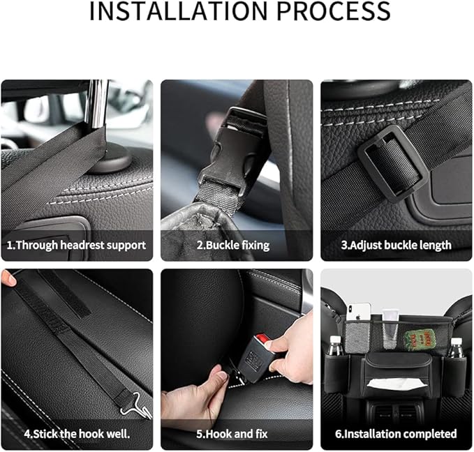JEYODA Car Handbag Holder Between Seats Suede Large Capacity Car Purse Holder Automotive Consoles & Organizers for Document Phone Storage Car Organizer (1925-style 2 brown)