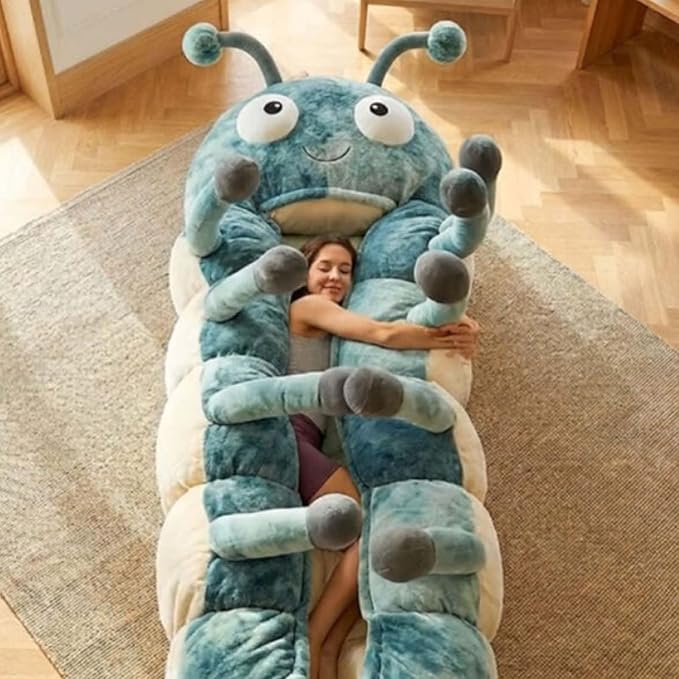 Hugging Caterpillar Sleeping Bags, Plush Cocoon Sleeping Bag, Pull Cord Sleeping Bag, Full Body Plush Lounger, Indoor Nap Pod, Cozy Reading Nest, Animal Sleeping Bags for Adults