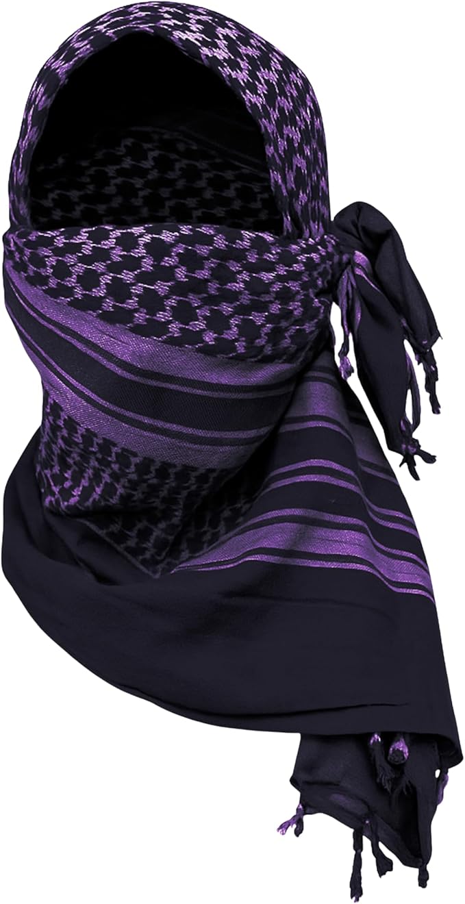 M MCGUIRE GEAR Shemagh Tactical Scarf, Middle Eastern Desert Hood, Bandana, Keffiyeh, Military Style, 100% Cotton, 42" x 42"
