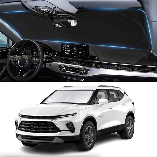for Chevy Blazer Sunshade Windshield Sun Shade for 2019-2022 2023 2024 2025 2026 Chevrolet Chevy Blazer Accessories Foldable Front Window Shade Sun Visor Cover Blocks UV Rays Keep Your Car Cooler