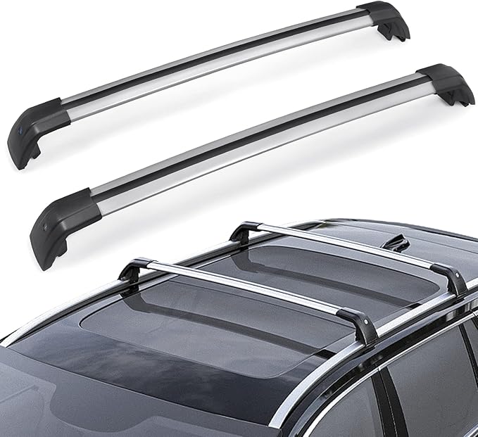 JDMON Compatible with Roof Rack Cross Bars Volvo XC60 2013-2018 with Side Rails Anti-Theft Locks Desigh, Aluminum Luggage Rack Crossbar for Rooftop Cargo Bag Carrier Kayak Canoe Bike, Sliver