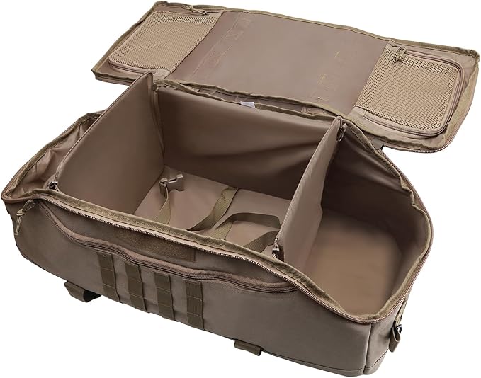 Hannibal Tactical 55L Large Duffle Bag, 3-in-1 Tactical Backpack MOLLE Pack for Gym, Sports, Outdoor, Coyote